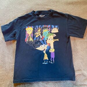 Disney Black Kids T-Shirt with Phineas and Ferb Characters